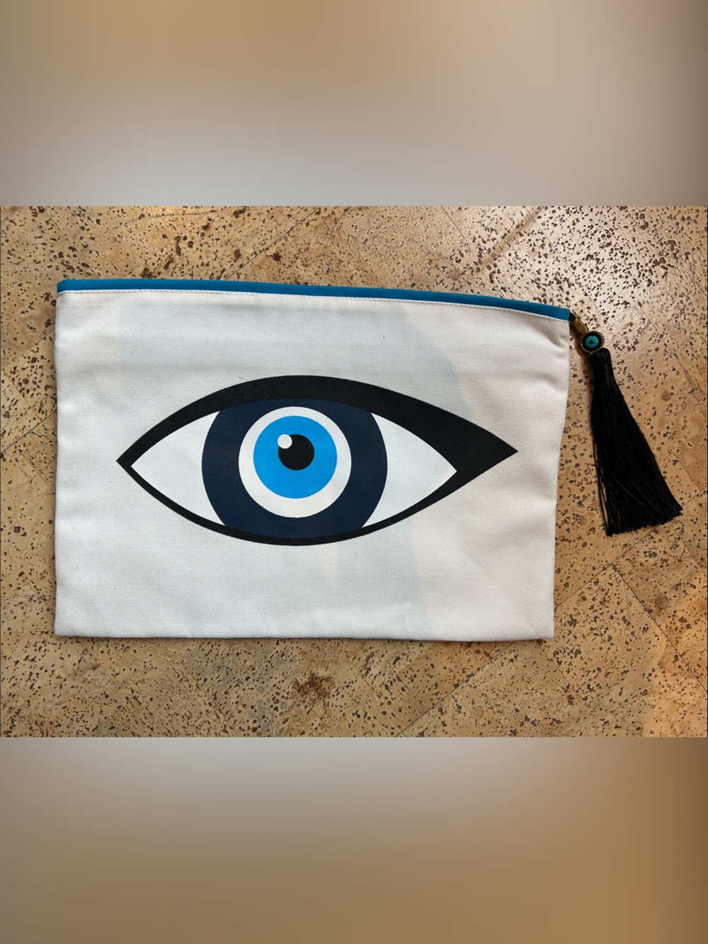 Evil Eye Pouch Travel Clutch with tassel